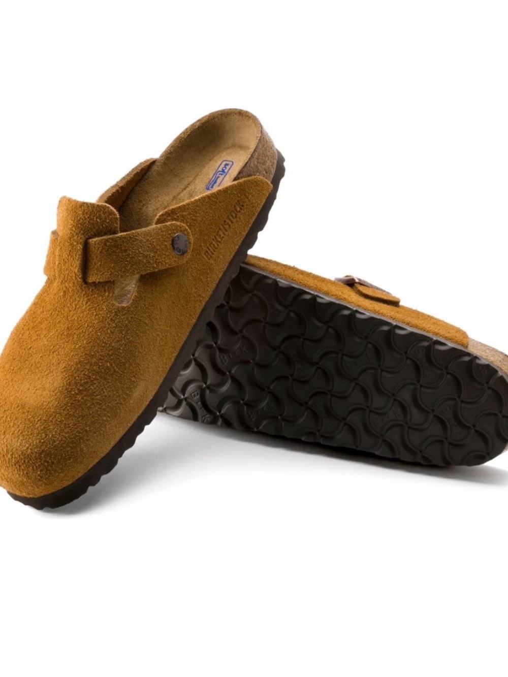 Birkenstock Men’s Suede Clog Slip-On in Cognac Brown